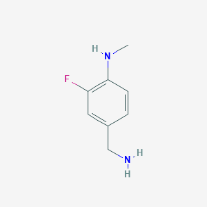 molecular formula C8H11FN2 B15249681 4-(aminomethyl)-2-fluoro-N-methylaniline 