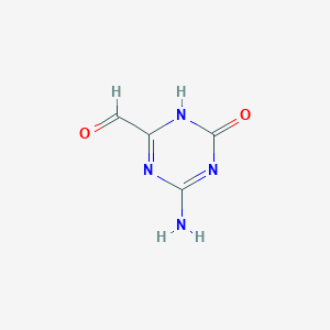 molecular formula C4H4N4O2 B15249690 4-Imino-6-oxo-1,4,5,6-tetrahydro-1,3,5-triazine-2-carbaldehyde 