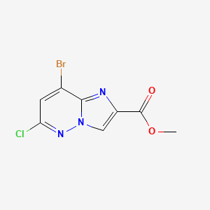 molecular formula C8H5BrClN3O2 B15249697 Methyl8-bromo-6-chloroimidazo[1,2-b]pyridazine-2-carboxylate 