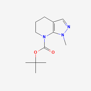 molecular formula C12H19N3O2 B15249699 tert-butyl 1-methyl-5,6-dihydro-4H-pyrazolo[3,4-b]pyridine-7-carboxylate 