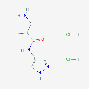 molecular formula C7H14Cl2N4O B1524970 3-amino-2-methyl-N-(1H-pyrazol-4-yl)propanamide dihydrochloride CAS No. 1311316-41-2