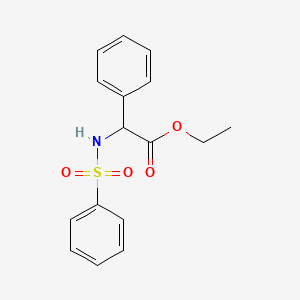 molecular formula C16H17NO4S B15249717 Ethyl2-phenyl-2-(phenylsulfonamido)acetate 