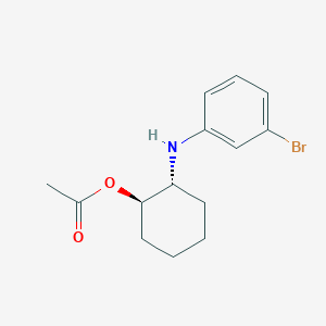 molecular formula C14H18BrNO2 B15249721 Rel-(1R,2R)-2-((3-bromophenyl)amino)cyclohexylacetate 