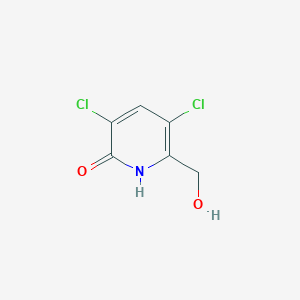 molecular formula C6H5Cl2NO2 B15249746 3,5-Dichloro-6-(hydroxymethyl)pyridin-2(1H)-one 