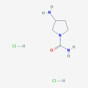 molecular formula C5H13Cl2N3O B1524975 3-Aminopyrrolidine-1-carboxamide dihydrochloride CAS No. 1306603-05-3
