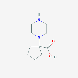 molecular formula C10H18N2O2 B1524977 1-(Piperazin-1-yl)cyclopentane-1-carboxylic acid CAS No. 1183507-00-7