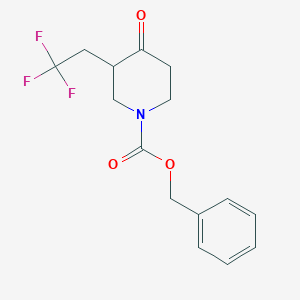 molecular formula C15H16F3NO3 B15249776 Benzyl4-oxo-3-(2,2,2-trifluoroethyl)piperidine-1-carboxylate 