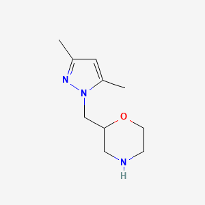 molecular formula C10H17N3O B1524979 2-[(3,5-二甲基-1H-吡唑-1-基)甲基]吗啉 CAS No. 1311316-31-0