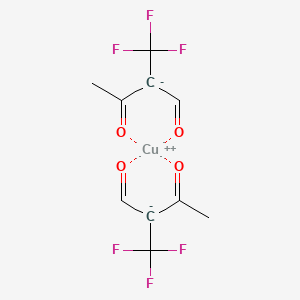 molecular formula C10H8CuF6O4 B15249842 Copper, bis[2-(trifluoromethyl)acetoacetaldehydato]- 