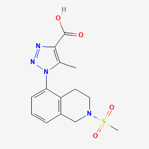molecular formula C14H16N4O4S B1524986 1-(2-methanesulfonyl-1,2,3,4-tetrahydroisoquinolin-5-yl)-5-methyl-1H-1,2,3-triazole-4-carboxylic acid CAS No. 1306604-91-0