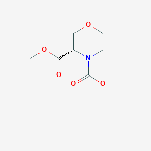 molecular formula C11H19NO5 B152499 (S)-4-tert-butyl 3-methyl morpholine-3,4-dicarboxylate CAS No. 215917-98-9