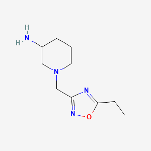 molecular formula C10H18N4O B1524991 1-[(5-乙基-1,2,4-恶二唑-3-基)甲基]哌啶-3-胺 CAS No. 1248149-80-5