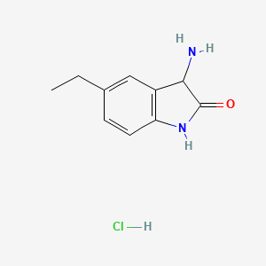 molecular formula C10H13ClN2O B1524997 3-Amino-5-ethyl-1,3-dihydro-2H-indol-2-one hydrochloride CAS No. 1311314-07-4