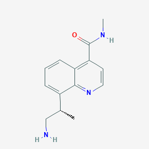 molecular formula C14H17N3O B15249987 (S)-8-(1-aminopropan-2-yl)-N-methylquinoline-4-carboxamide 