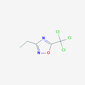 molecular formula C5H5Cl3N2O B1525003 3-Ethyl-5-(trichloromethyl)-1,2,4-oxadiazole CAS No. 1196-99-2