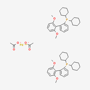 molecular formula C56H76O8P2Pd B15250048 dicyclohexyl-[2-(2,6-dimethoxyphenyl)phenyl]phosphane;palladium(2+);diacetate 
