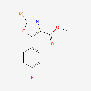 molecular formula C11H7BrFNO3 B15250080 Methyl 2-bromo-5-(4-fluorophenyl)oxazole-4-carboxylate 