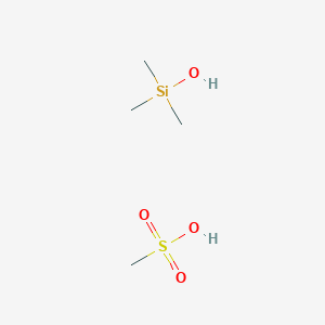 molecular formula C4H14O4SSi B15250107 Hydroxy(trimethyl)silane;methanesulfonic acid 