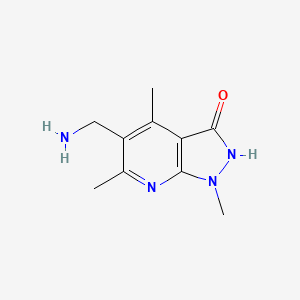 B1525011 5-(aminomethyl)-1,4,6-trimethyl-1H,2H,3H-pyrazolo[3,4-b]pyridin-3-one CAS No. 1311317-65-3