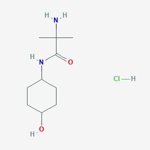 molecular formula C10H21ClN2O2 B1525012 2-amino-N-(4-hydroxycyclohexyl)-2-methylpropanamide hydrochloride CAS No. 1311316-54-7