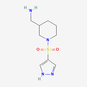 [1-(1H-pyrazole-4-sulfonyl)piperidin-3-yl]methanamine