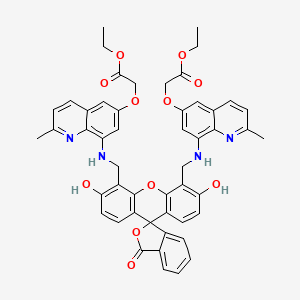 molecular formula C50H44N4O11 B15250186 Diethyl 2,2'-(((((3',6'-dihydroxy-3-oxo-3H-spiro[isobenzofuran-1,9'-xanthene]-4',5'-diyl)bis(methylene))bis(azanediyl))bis(2-methylquinoline-8,6-diyl))bis(oxy))diacetate 