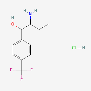 molecular formula C11H15ClF3NO B1525020 2-Amino-1-[4-(trifluoromethyl)phenyl]butan-1-ol hydrochloride CAS No. 1306604-18-1
