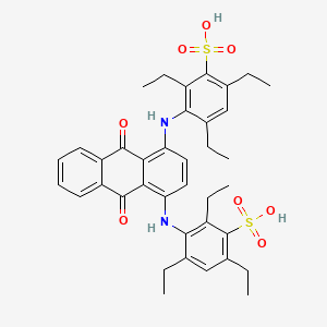 molecular formula C38H42N2O8S2 B15250214 Benzenesulfonic acid, 3,3'-[(9,10-dihydro-9,10-dioxo-1,4-anthracenediyl)diimino]bis[2,4,6-triethyl- CAS No. 65122-39-6