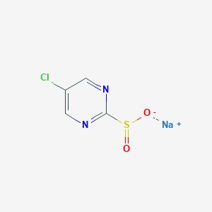 molecular formula C4H2ClN2NaO2S B15250236 Sodium5-chloropyrimidine-2-sulfinate 