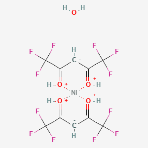 molecular formula C10H8F12NiO5+2 B15250280 Nickel(II) hexafluoroacetylacetonate xhydrate 