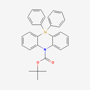 molecular formula C29H27NO2Si B15250296 Tert-butyl 10,10-diphenylbenzo[b][1,4]benzazasiline-5-carboxylate 