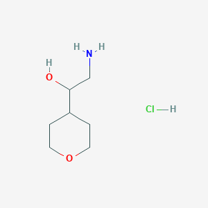 molecular formula C7H16ClNO2 B1525038 2-氨基-1-(氧杂-4-基)乙醇盐酸盐 CAS No. 1334147-04-4