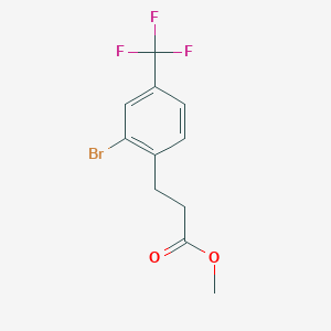 molecular formula C11H10BrF3O2 B15250400 Methyl 3-(2-bromo-4-(trifluoromethyl)phenyl)propanoate 