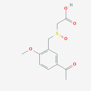 molecular formula C12H14O5S B1525042 2-[(5-Acetyl-2-methoxyphenyl)methanesulfinyl]acetic acid CAS No. 1306603-69-9