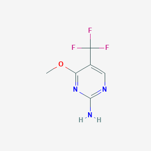 molecular formula C6H6F3N3O B15250460 4-Methoxy-5-(trifluoromethyl)pyrimidin-2-amine 