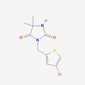 molecular formula C10H11BrN2O2S B1525048 3-[(4-Bromothiophen-2-yl)methyl]-5,5-dimethylimidazolidine-2,4-dione CAS No. 1249029-18-2