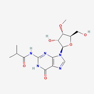 molecular formula C15H21N5O6 B15250489 N-(9-((2R,3R,4S,5R)-3-Hydroxy-5-(hydroxymethyl)-4-methoxytetrahydrofuran-2-yl)-6-oxo-6,9-dihydro-3H-purin-2-yl)isobutyramide 