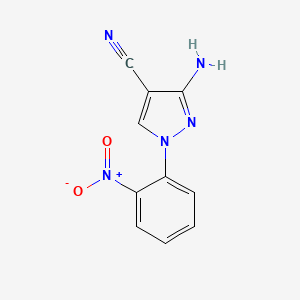 molecular formula C10H7N5O2 B1525050 3-amino-1-(2-nitrophenyl)-1H-pyrazole-4-carbonitrile CAS No. 1306606-73-4