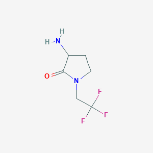 molecular formula C6H9F3N2O B1525053 3-Amino-1-(2,2,2-trifluoroethyl)pyrrolidin-2-one CAS No. 1250382-97-8