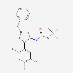 molecular formula C22H25F3N2O2 B15250555 Tert-butyl (3r,4s)-1-benzyl-4-(2,4,5-trifluorophenyl)pyrrolidin-3-ylcarbamate 