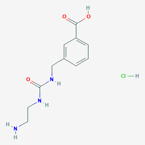 molecular formula C11H16ClN3O3 B1525057 3-({[(2-Aminoethyl)carbamoyl]amino}methyl)benzoic acid hydrochloride CAS No. 1311315-41-9