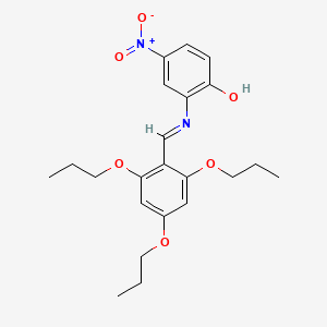 molecular formula C22H28N2O6 B15250574 Phenol, 4-nitro-2-[[(2,4,6-tripropoxyphenyl)methylene]amino]- CAS No. 58470-12-5