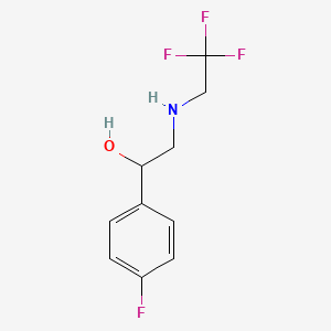 molecular formula C10H11F4NO B1525061 1-(4-Fluorophenyl)-2-[(2,2,2-trifluoroethyl)amino]ethan-1-ol CAS No. 1184703-03-4