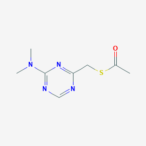 molecular formula C8H12N4OS B15250658 Ethanethioic acid, S-[[4-(dimethylamino)-1,3,5-triazin-2-yl]methyl] ester CAS No. 653586-15-3