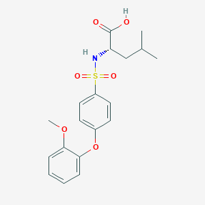 molecular formula C19H23NO6S B15250706 Leucine,N-[[4-(2-methoxyphenoxy)phenyl]sulfonyl]- 