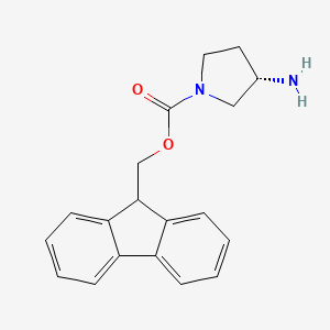 molecular formula C19H20N2O2 B15250711 9H-fluoren-9-ylmethyl (3S)-3-aminopyrrolidine-1-carboxylate CAS No. 1220669-36-2