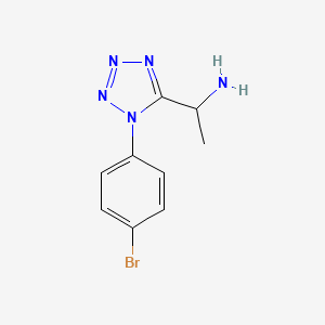 B1525073 1-[1-(4-bromophenyl)-1H-1,2,3,4-tetrazol-5-yl]ethan-1-amine CAS No. 1267390-32-8