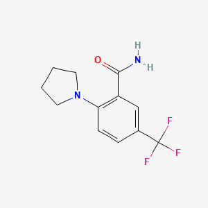 molecular formula C12H13F3N2O B1525076 2-(Pyrrolidin-1-yl)-5-(trifluoromethyl)benzamide CAS No. 1306604-38-5