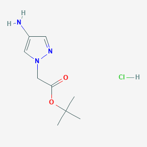 molecular formula C9H16ClN3O2 B15250801 tert-Butyl2-(4-amino-1H-pyrazol-1-yl)acetatehydrochloride 
