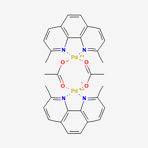 molecular formula C32H30N4O4Pd2+2 B15250810 Acetato(2,9-dimethyl-1,10-phenanthroline)palladium(II) dimer 